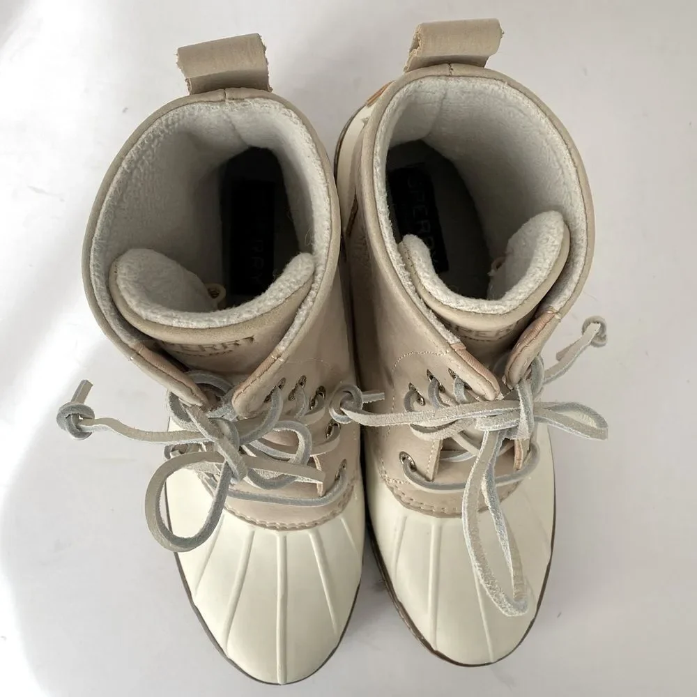 Sperry Topsider Women's Saltwater Heel Leather Rain Duck Boot Sz 9 NWOT